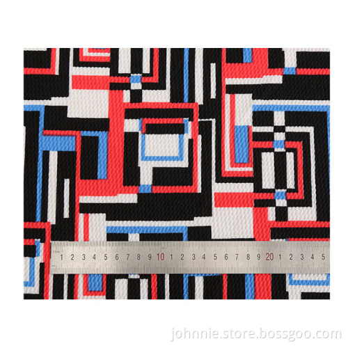 Stickat tygtryck polyester DTY crepe bubblatyg
